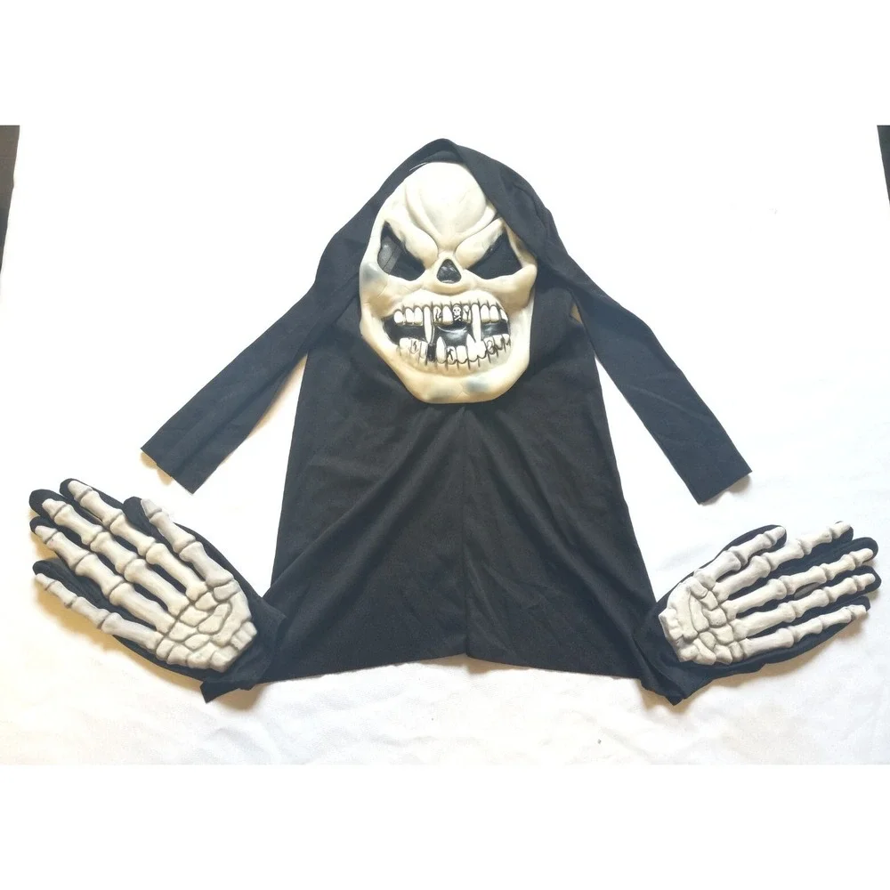 Vintage Easter Unlimited Skull Mask & Hands Halloween Ghoul Skeleton RARE HTF